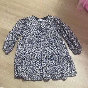 Zara Kids Floral Dress - Navy and White